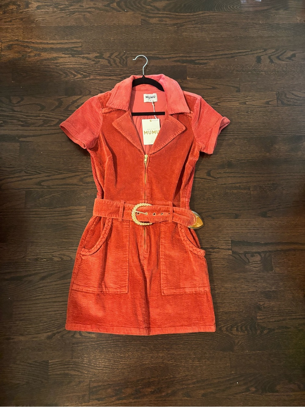Show Me Your Mumu Corduroy Dress in Rust Red